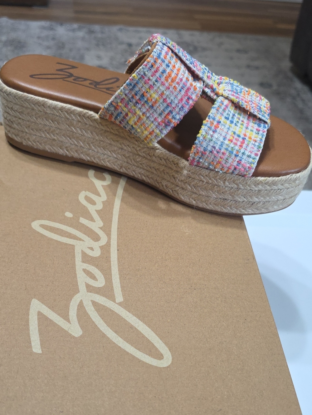 Zodiac Gola Multicolor Tweed Espadrille Platform Slide